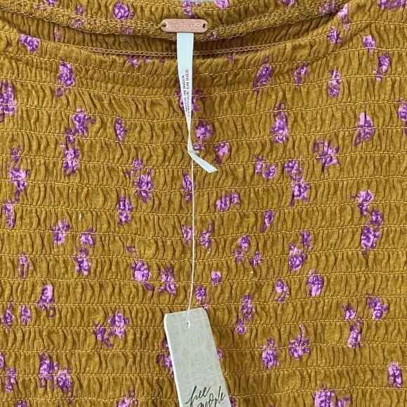 Free People Marigold Smocked Crop Top Size M - Picture 4 of 4